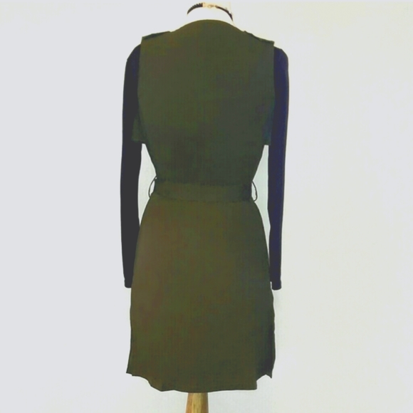 New! Vest Green Vest Trench Green Olive - Picture 6 of 8